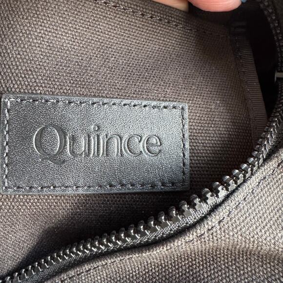 Quince Organic Canvas Small Crossbody Tote Charcoal Black - Picture 8 of 13